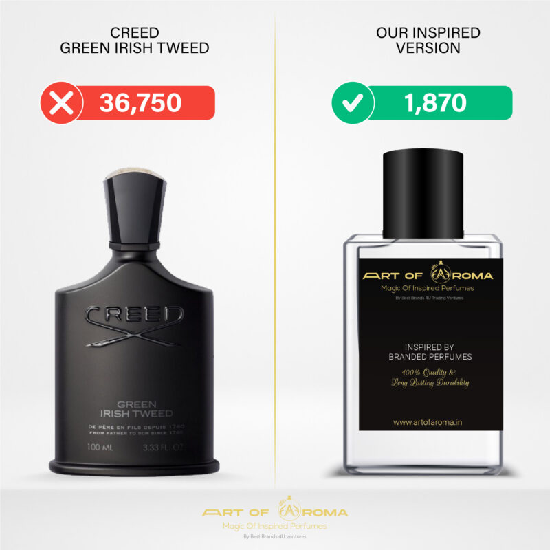 Creed Irish Perfume bottle with elegant design, featuring a fresh and sophisticated fragrance inspired by the lush landscapes of Ireland